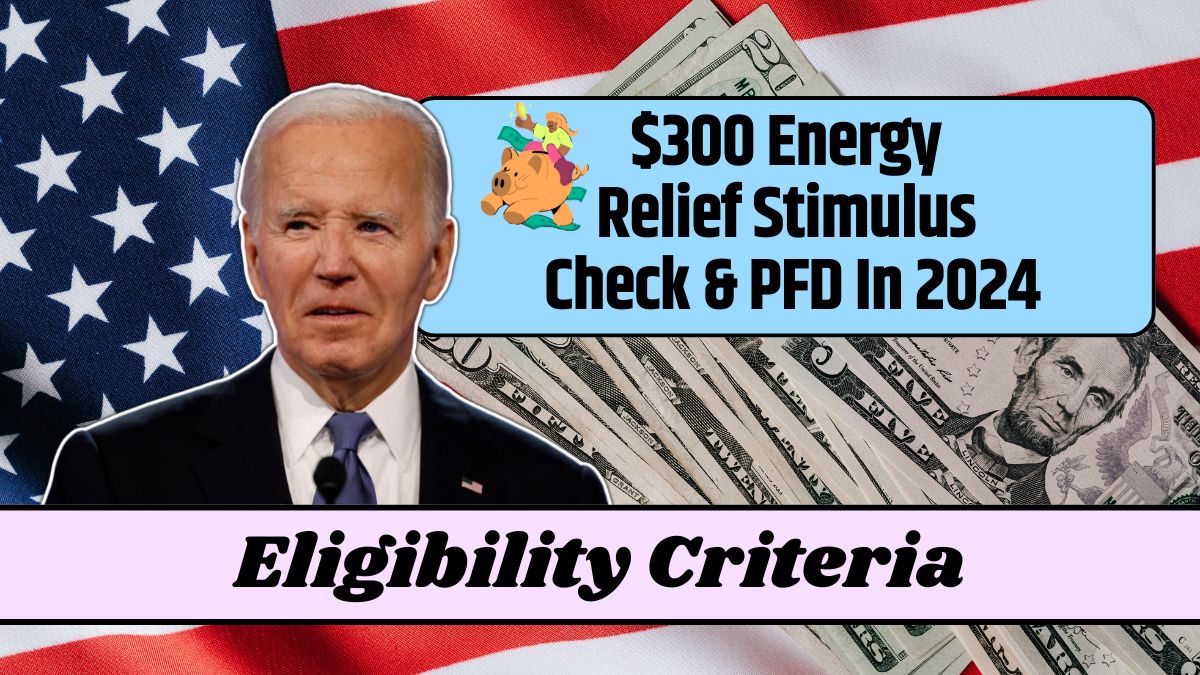 $300 Energy Relief Stimulus Check & PFD In 2024